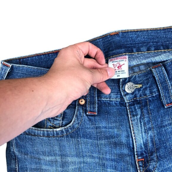 Vintage True Religion Jeans Size 34 RICKY Blue - Picture 2 of 5